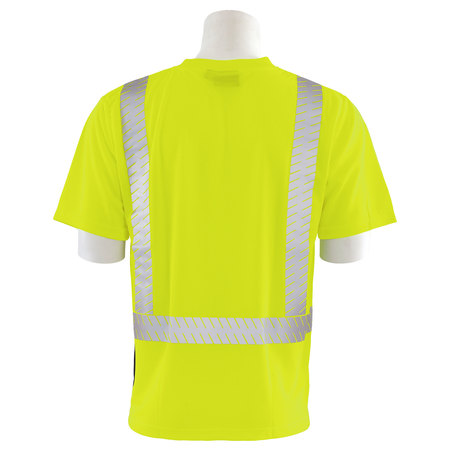 Erb Safety T-Shirt, Birdseye Msh, Shrt Slv, Class2, 9006SBSEG, Hi-Viz Lime/Blk, LG 62282